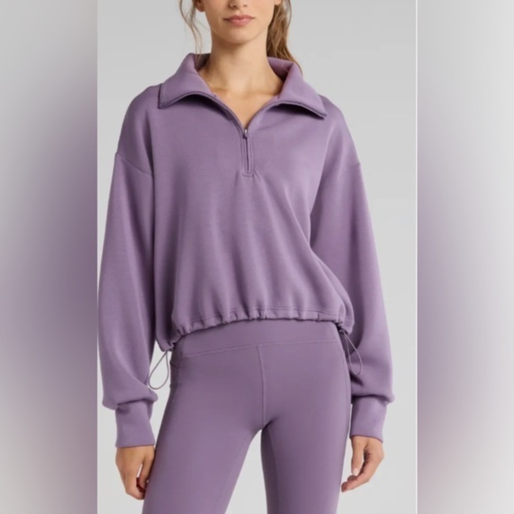 Zella Soft Modal Blend Half Zip Pullover in Purple